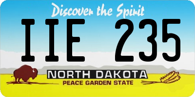 ND license plate IIE235