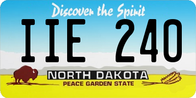 ND license plate IIE240