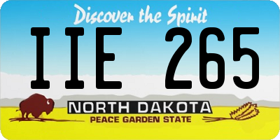 ND license plate IIE265