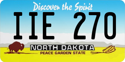 ND license plate IIE270