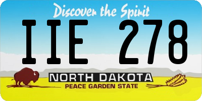 ND license plate IIE278