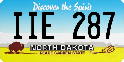 ND license plate IIE287