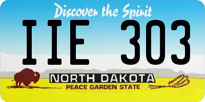 ND license plate IIE303