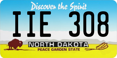ND license plate IIE308