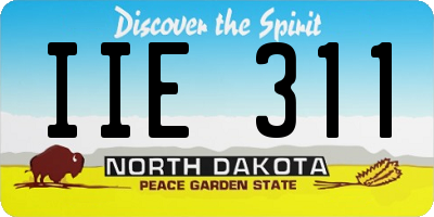 ND license plate IIE311