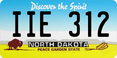 ND license plate IIE312