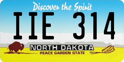 ND license plate IIE314