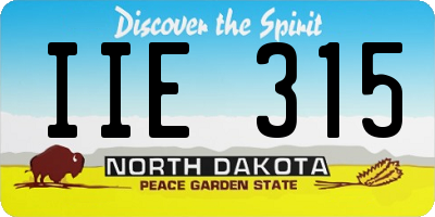ND license plate IIE315