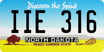 ND license plate IIE316