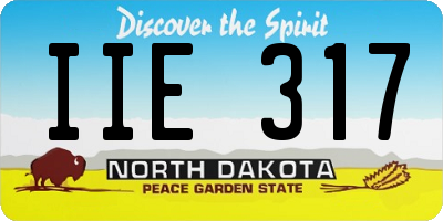 ND license plate IIE317