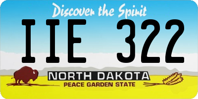 ND license plate IIE322