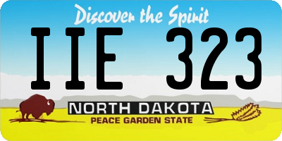 ND license plate IIE323