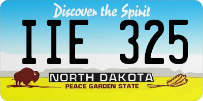 ND license plate IIE325
