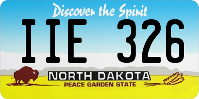 ND license plate IIE326