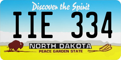 ND license plate IIE334