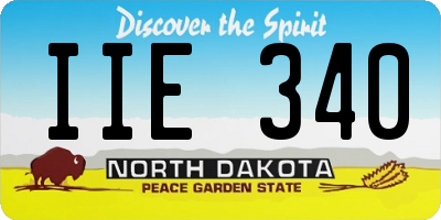 ND license plate IIE340