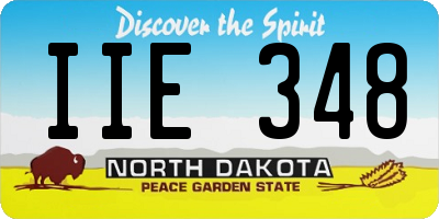 ND license plate IIE348