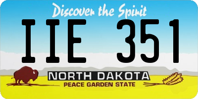 ND license plate IIE351