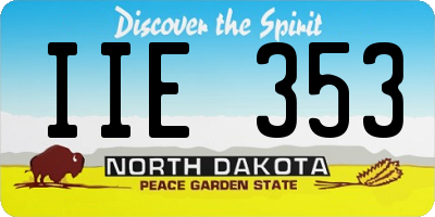 ND license plate IIE353