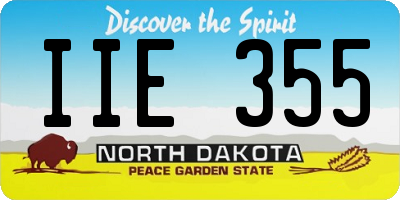 ND license plate IIE355