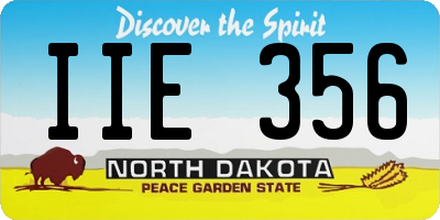 ND license plate IIE356