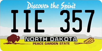 ND license plate IIE357