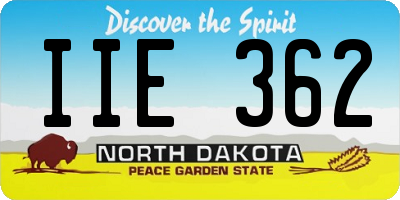 ND license plate IIE362