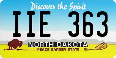 ND license plate IIE363