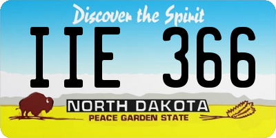 ND license plate IIE366