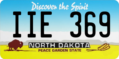 ND license plate IIE369