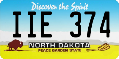 ND license plate IIE374