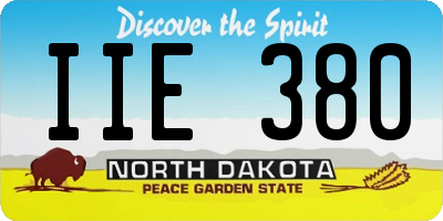 ND license plate IIE380