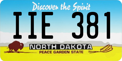 ND license plate IIE381