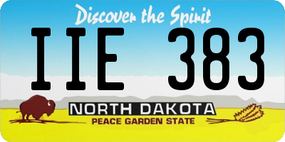 ND license plate IIE383