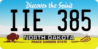 ND license plate IIE385