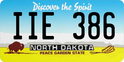 ND license plate IIE386