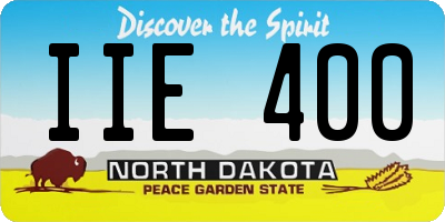 ND license plate IIE400