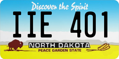 ND license plate IIE401