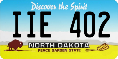 ND license plate IIE402