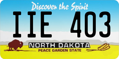 ND license plate IIE403
