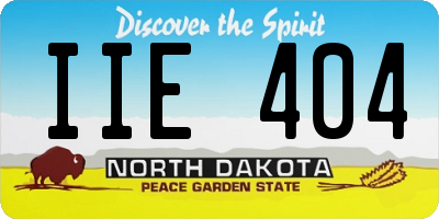ND license plate IIE404