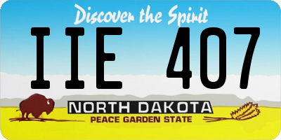 ND license plate IIE407