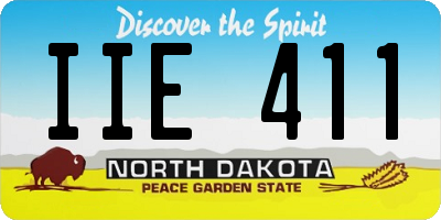 ND license plate IIE411