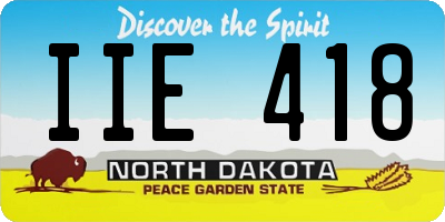 ND license plate IIE418