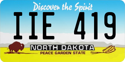 ND license plate IIE419