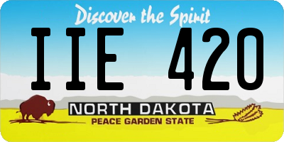 ND license plate IIE420