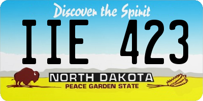 ND license plate IIE423