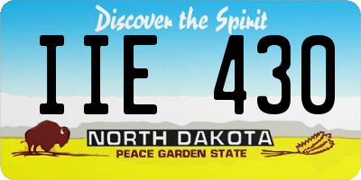 ND license plate IIE430