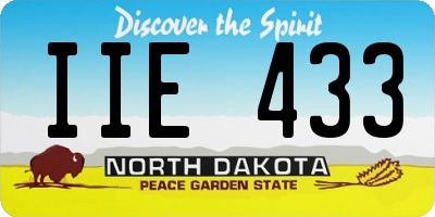 ND license plate IIE433