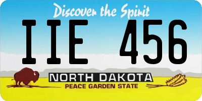 ND license plate IIE456